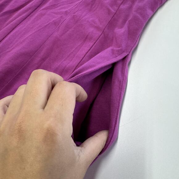 eShakti Dress Womens 4 Purple Fit Flare Short‎ Sleeve V Neck Pockets Cotton - Picture 8 of 8